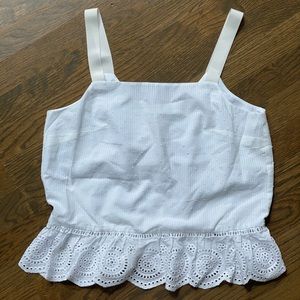 NWT—White cotton J crew top in a size 4